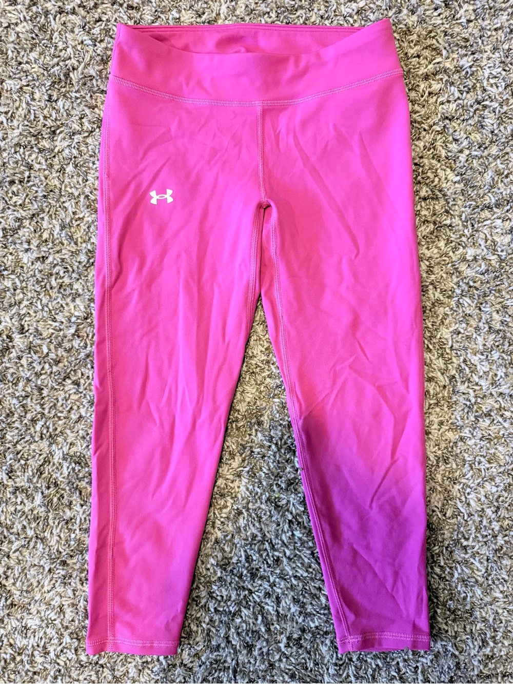 Under Armour Girls Hot Pink Cropped Performance Leggings